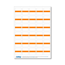 Märkningsetiketter insatslåda 30 st. orange (1 ark)
