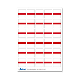 Märkningsetiketter insatslåda 30 st. röd (1 ark)