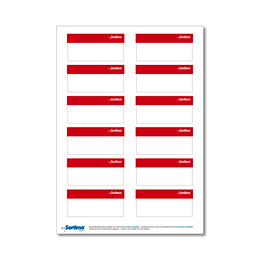 Märkningsetiketter röd BOXX/väska/klämma 12 st. (1 ark)